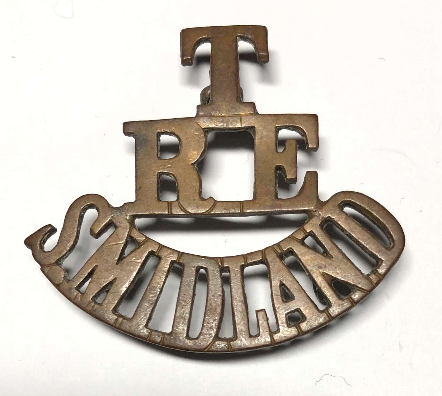 T / RE / S.MIDLAND  divisional engineers shoulder title c1908-21