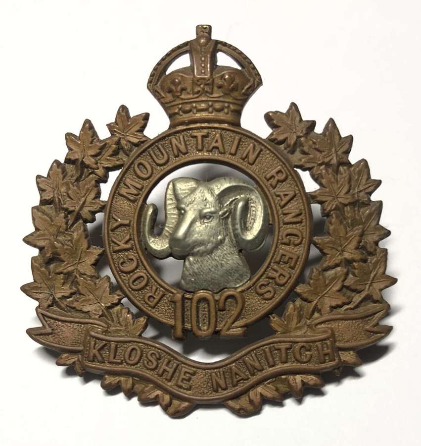 Canada. 102nd Rocky Mountain Rangers cap badge c1909-20 by Gaunt