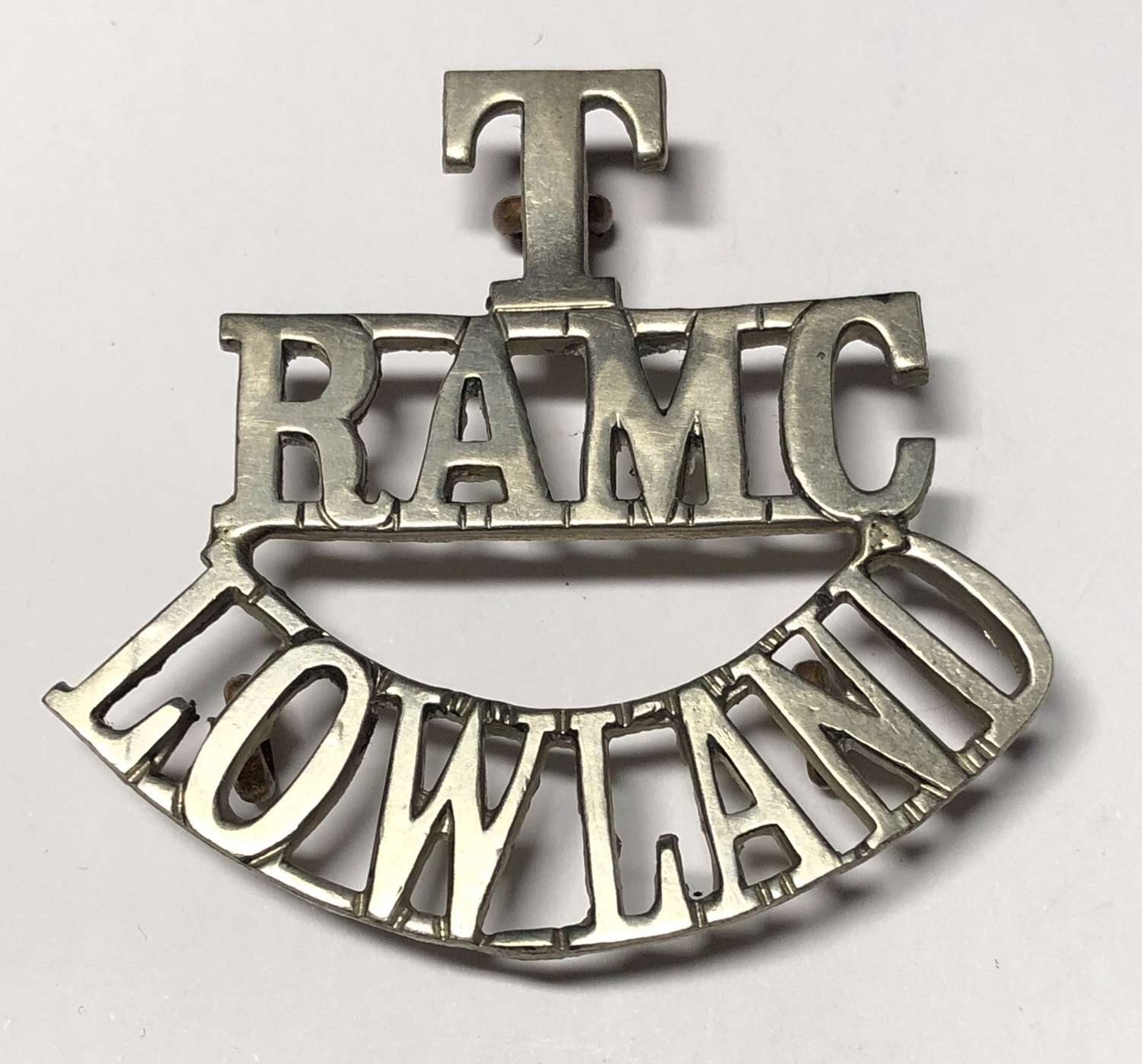 T / RAMC / LOWLAND Scottish Royal Army Medical Corps shoulder title