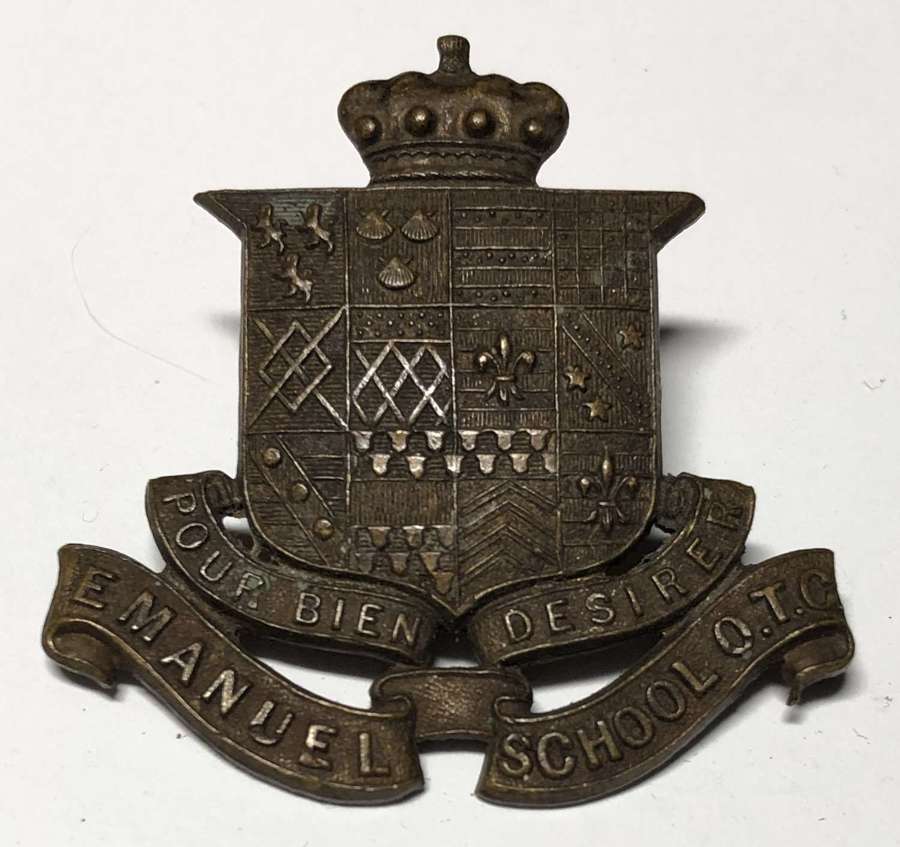 Emmanuel School OTC Wandsworth cap badge by Gaunt, London