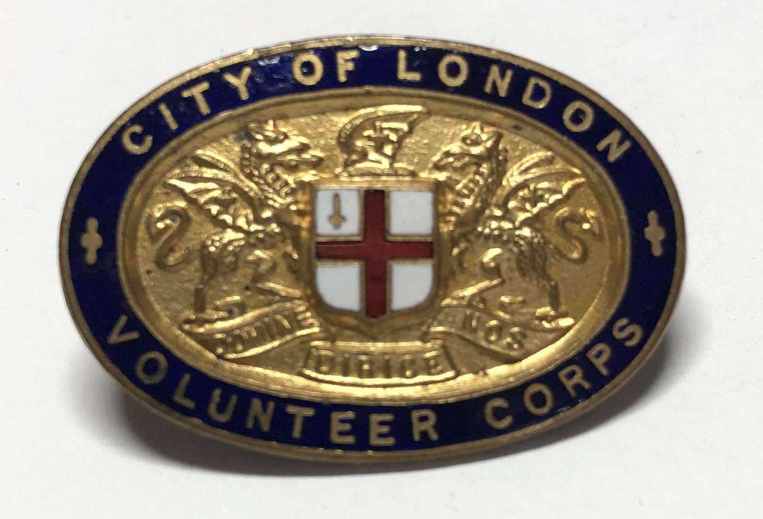 City of London Volunteer Corps WW1 VTC lapel badge