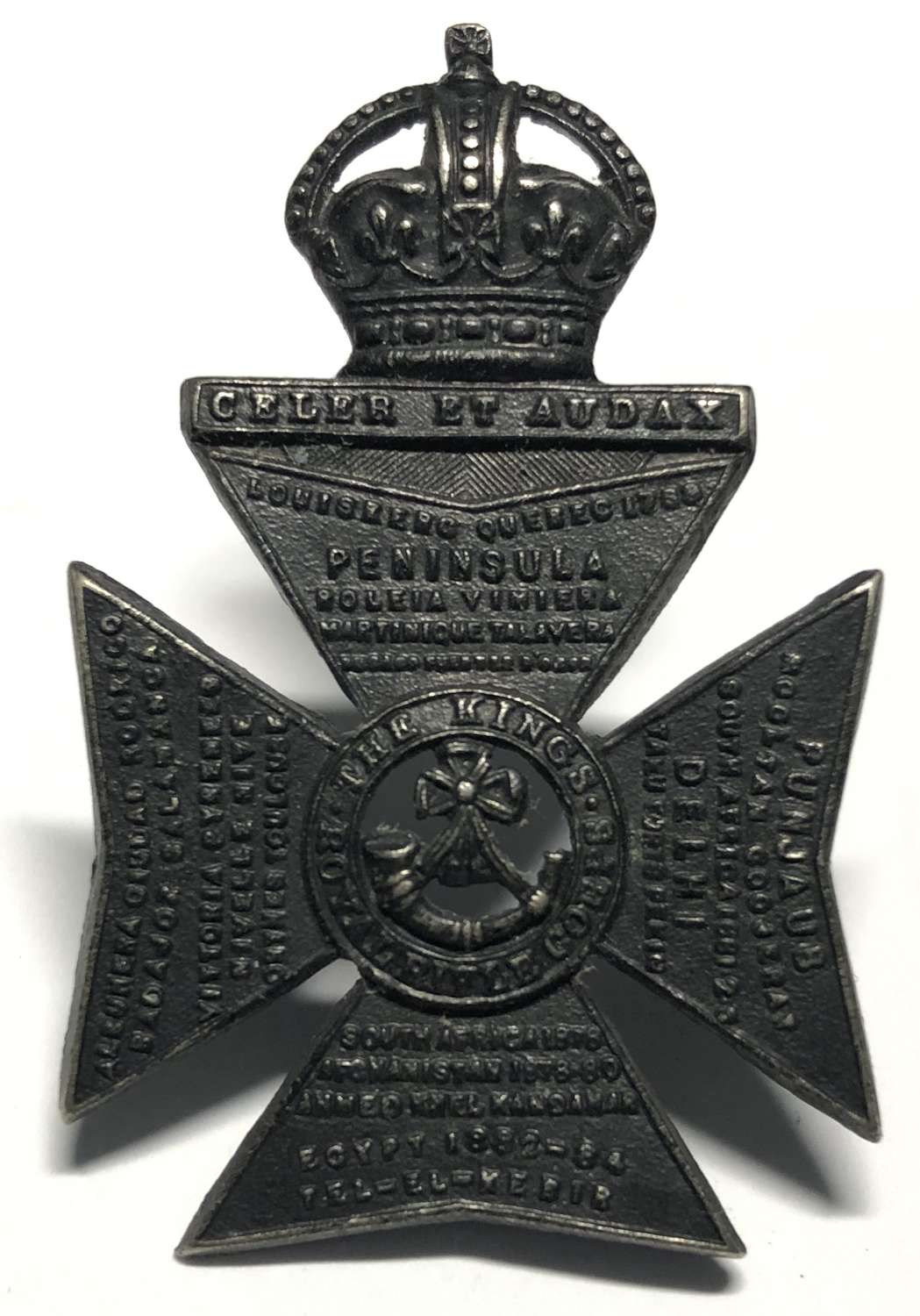Kings Royal Rifle Corps Officer's Edwardian cap badge c1902-05