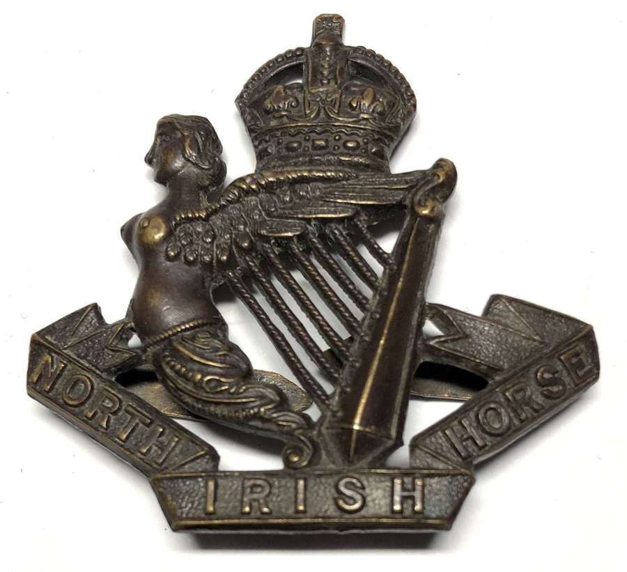North Irish Horse OSD bronze cap badge c1908-52.