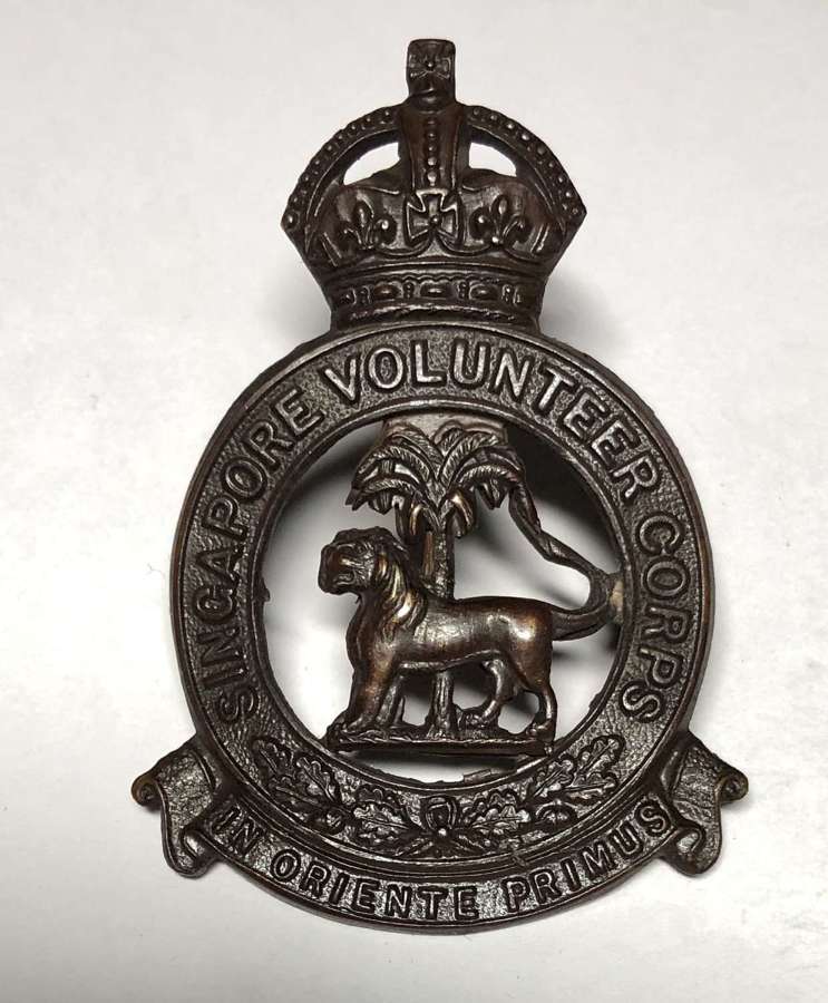 Singapore Volunteer Corps cap badge circa 1928-42