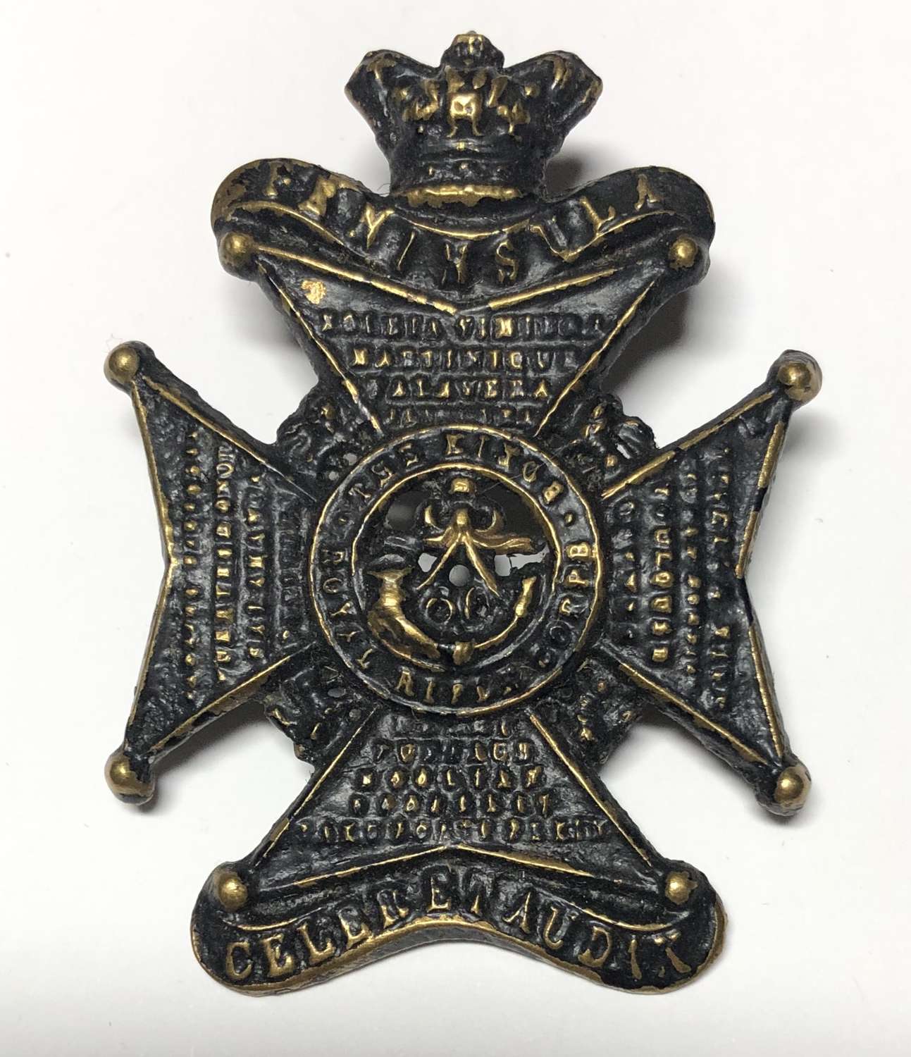 60th Kings Royal Rifle Corps Victorian glengarry badge circa 1874-81