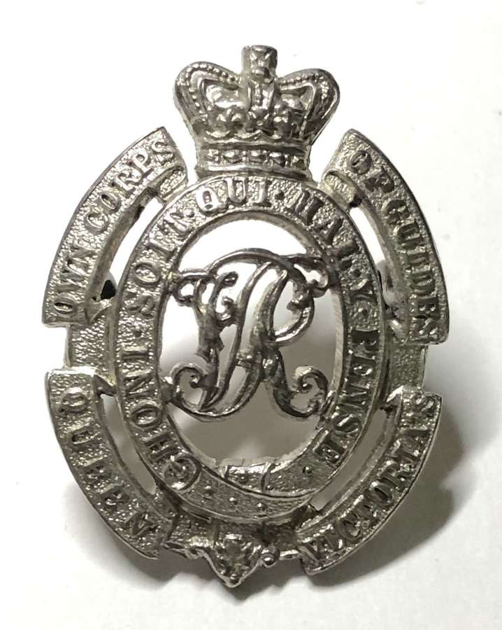 Queen Victoria's Own Corps of Guides Officer's 1925 silver cap badge