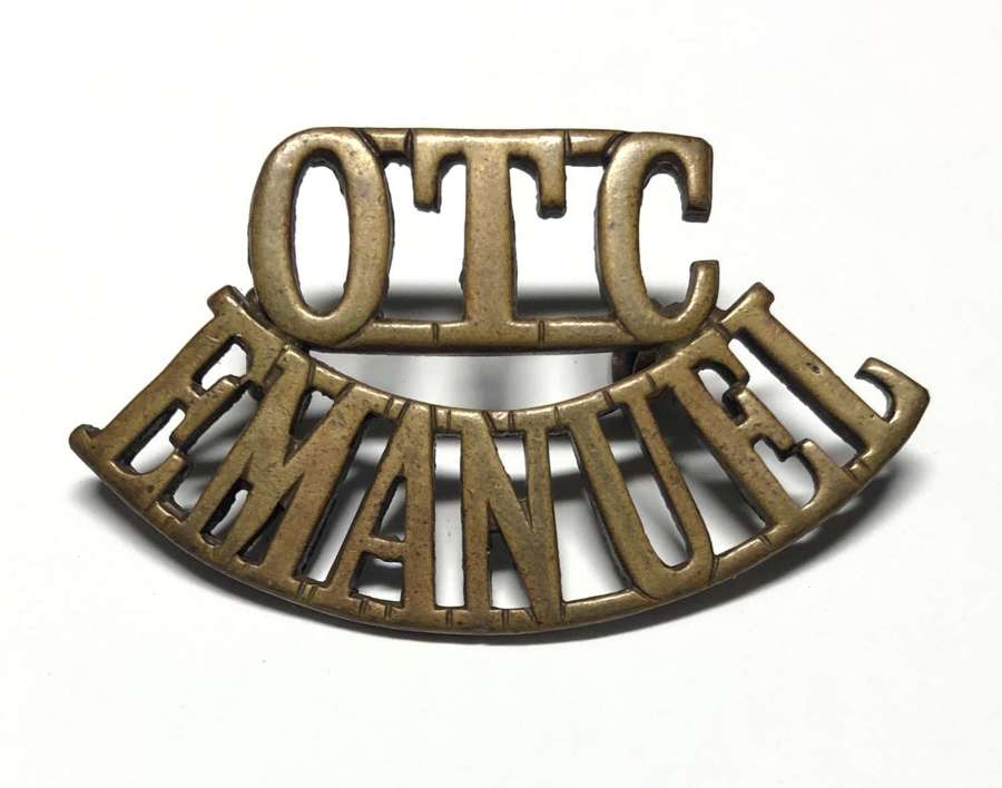 OTC / EMANUEL brass Emanuel School, Wandsworth shoulder title.