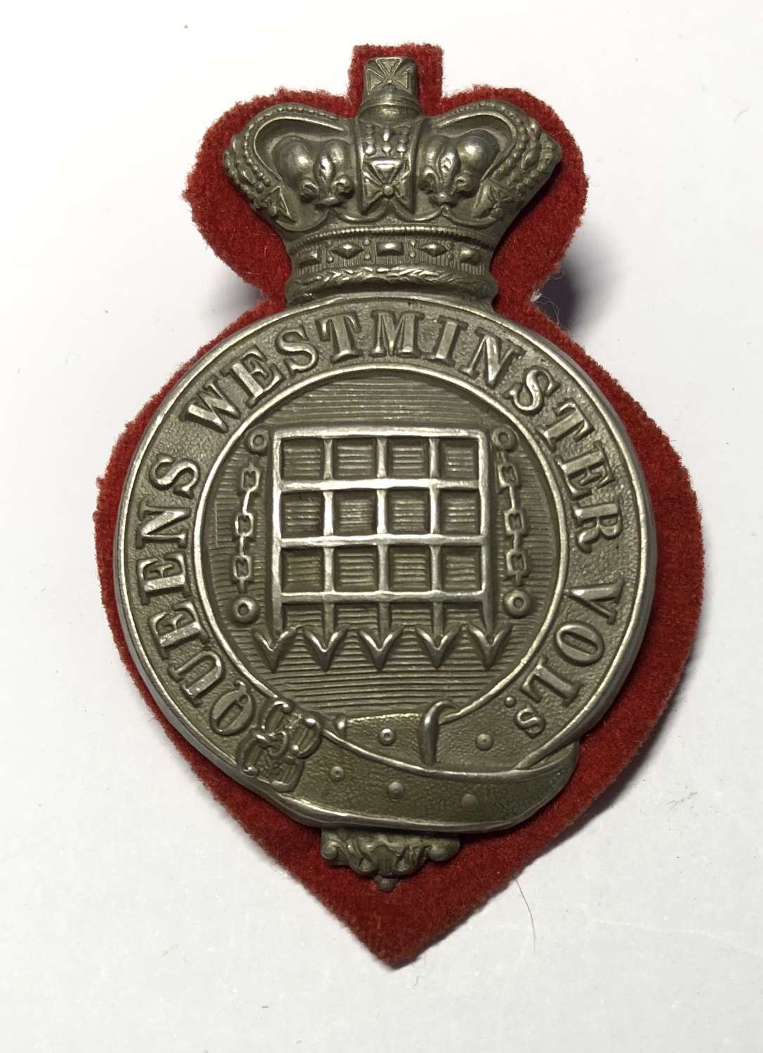 Queen’s Westminster Volunteers Victorian glengarry badge circa 1878