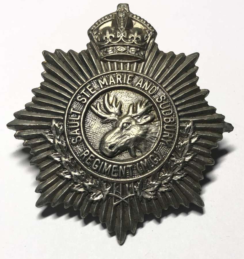Canadian Sault Ste Marie  & Sudbury Regiment (MG) early WW2 cap badge