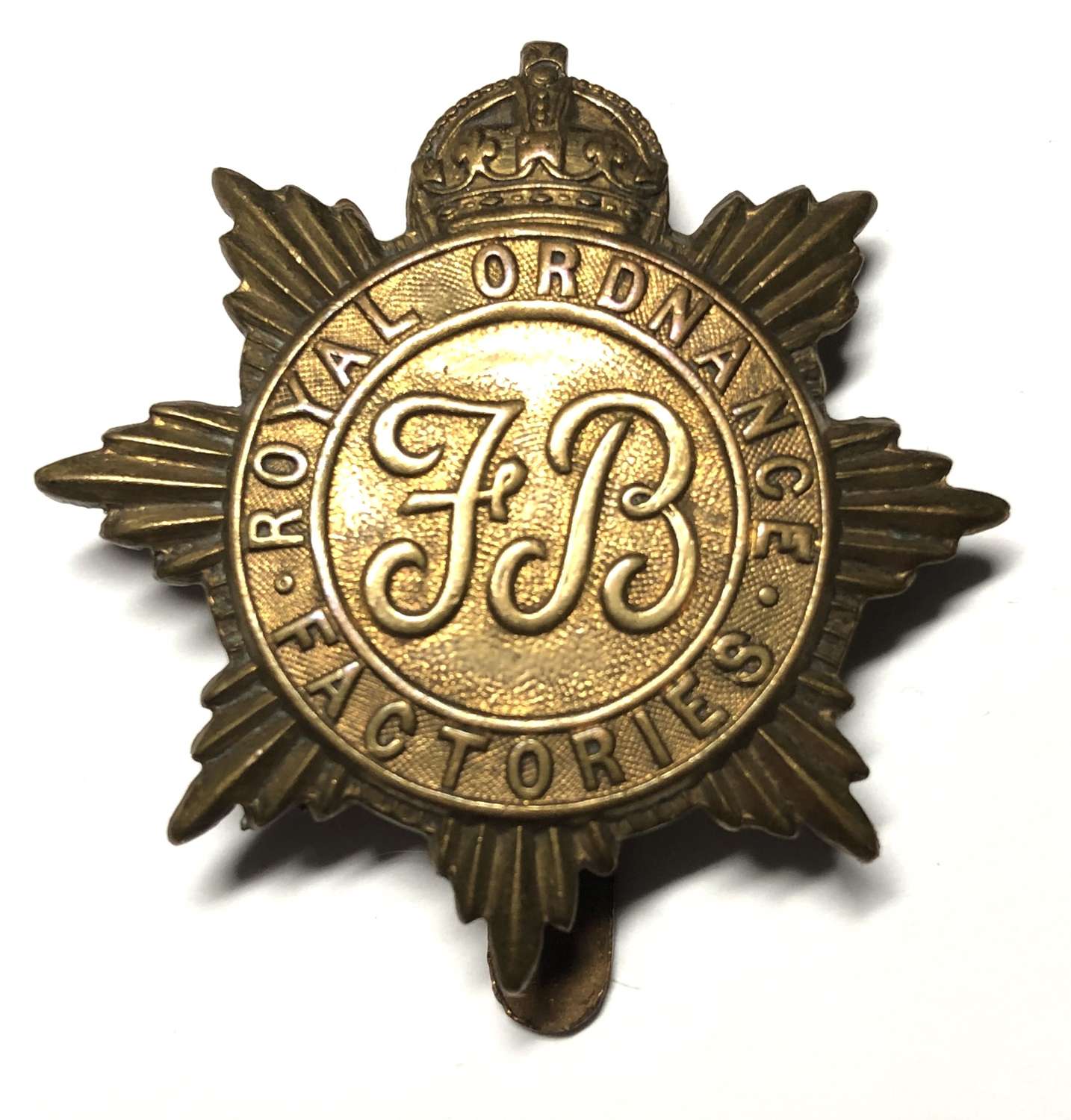 Royal Ordnance Factories Fire Briagade WW1 era cap badge