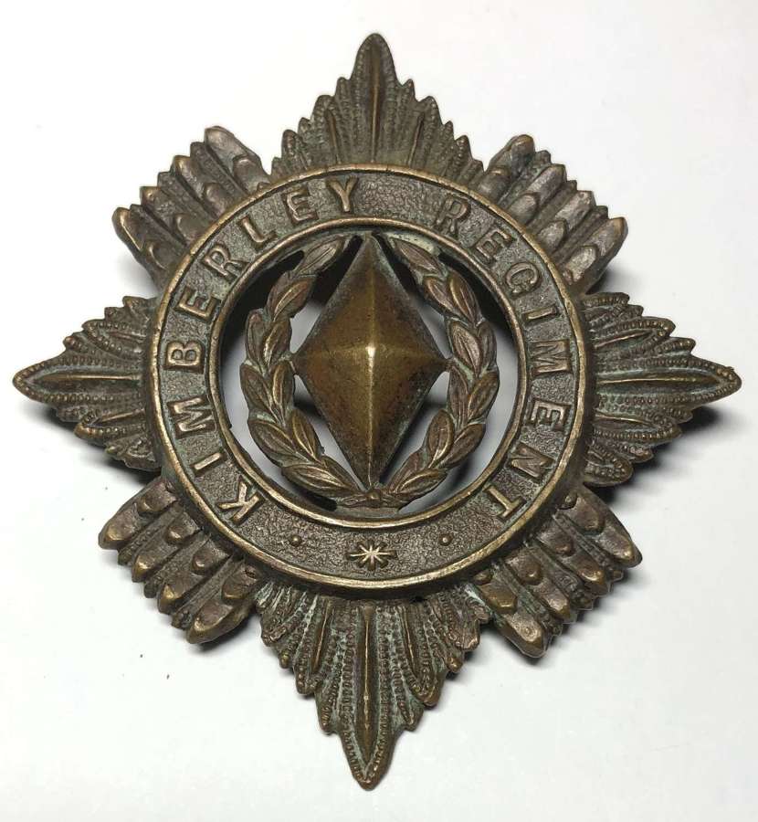 South Africa Kimberley Regiment post 1899 slouch hat badge.