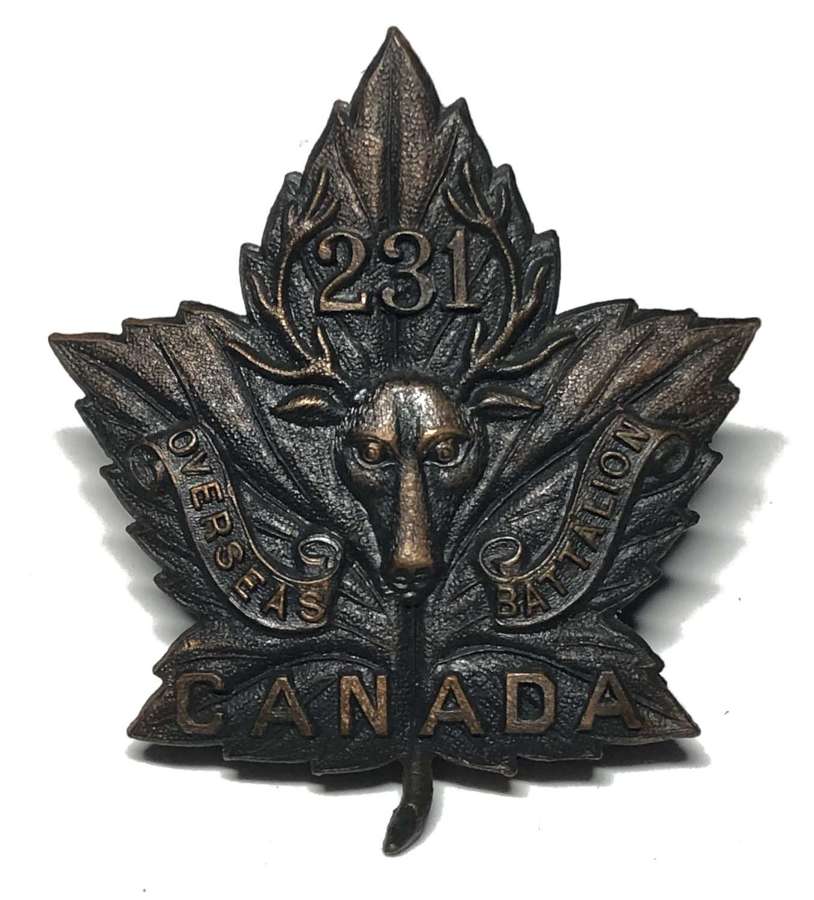 Canadian 231st Bn. Seaforth Highlanders CEF WW1 collar badge