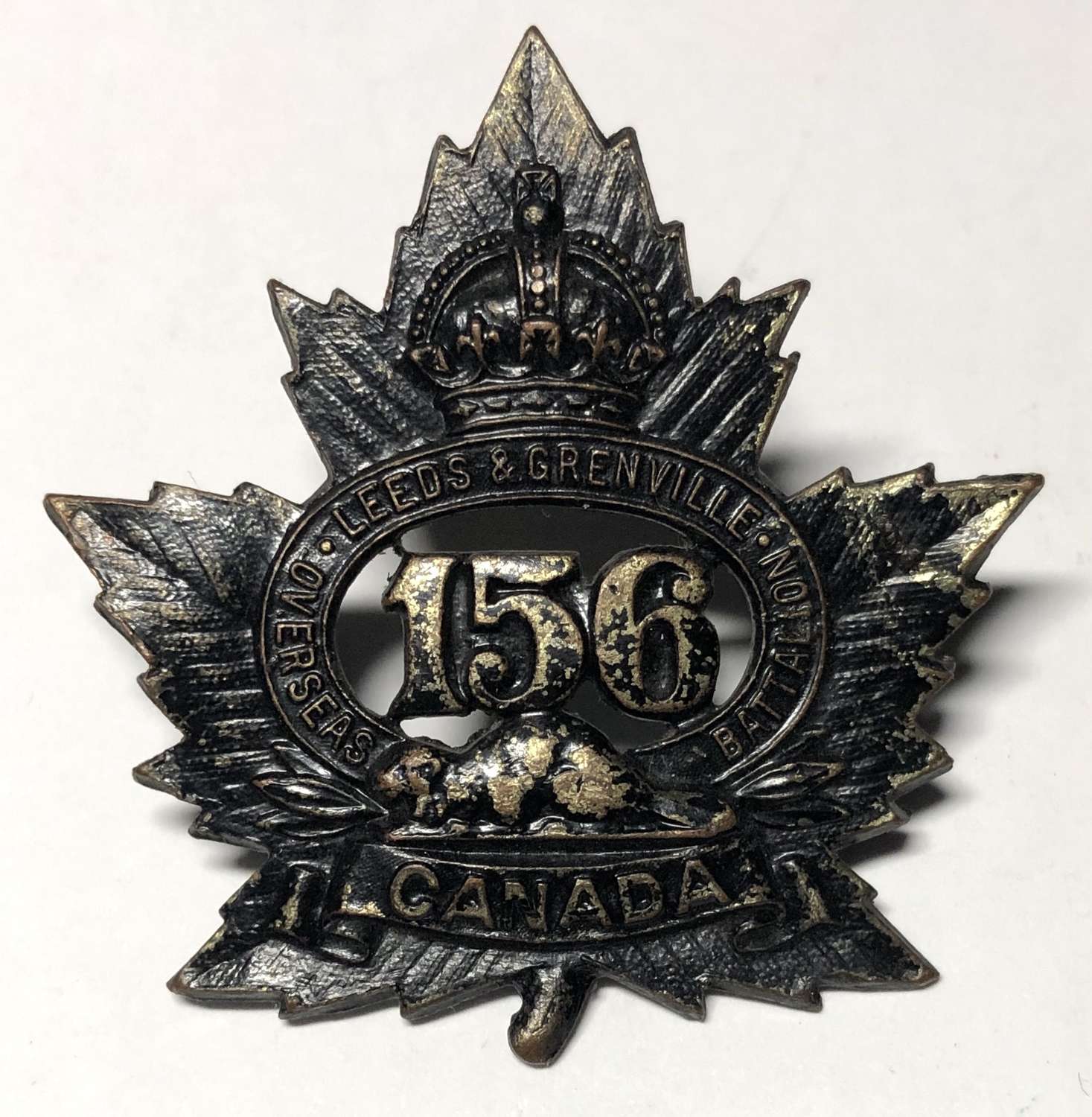 Canada. 156th (Leeds & Grenville) WW1 CEF cap badge
