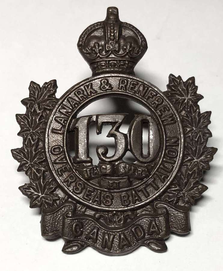 Canada. 130th (Lanark & Renfrew) Bn. WW1 CEF cap badge