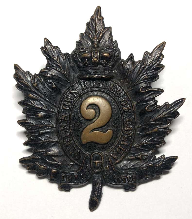 2nd Regiment Queen’s Own Rifles of Canada Victorian glengarry badge