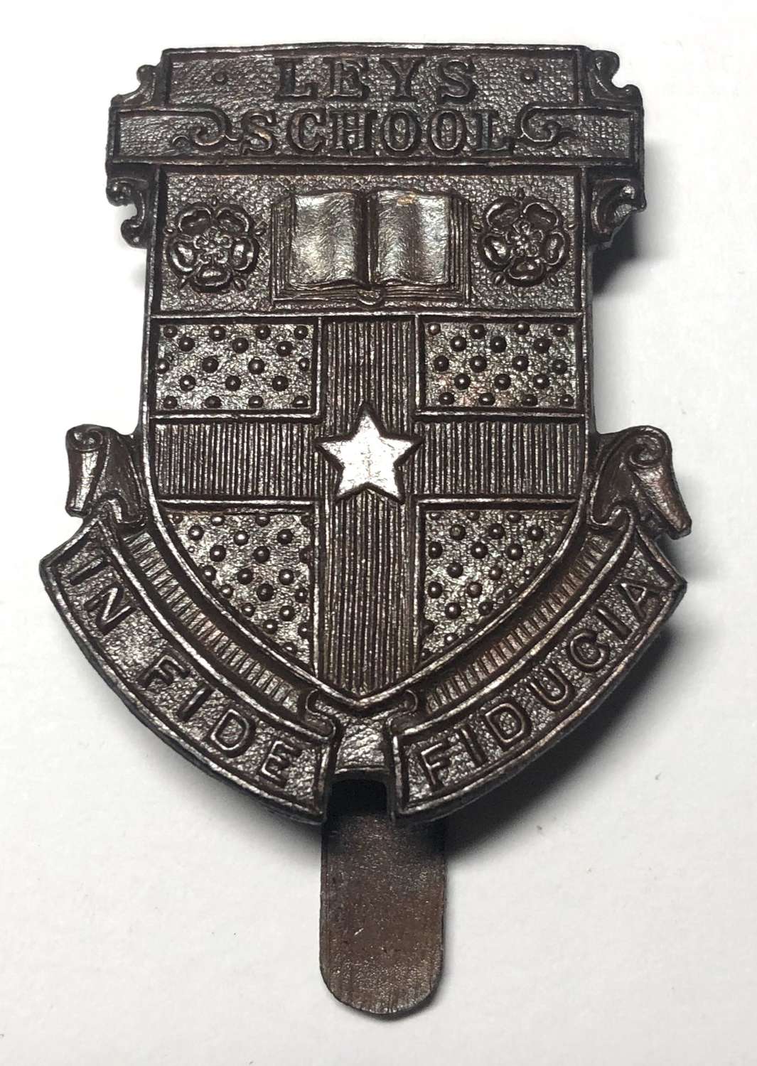 Leys School (Cambridge) OTC cap badge by Thomas Fattorini
