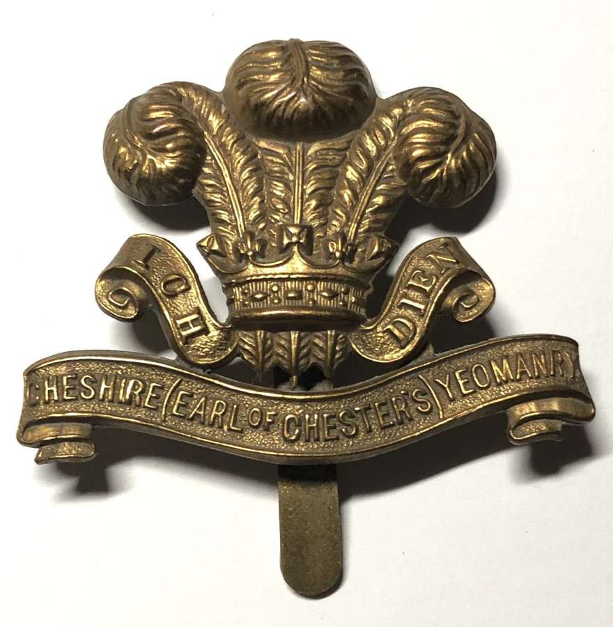 Cheshire (Earl of Chester's) Yeomanry post 1908 brass cap badge
