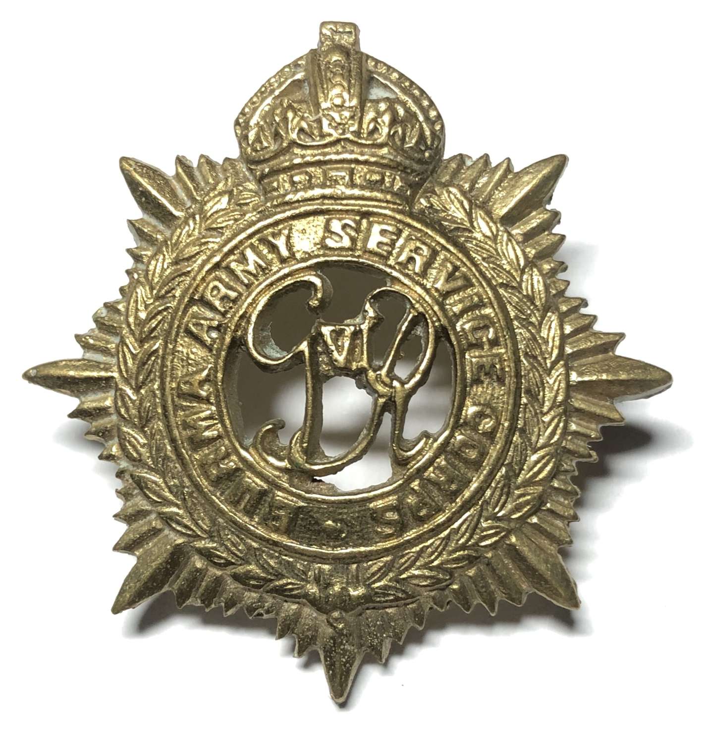 Burma Army Service Corps GVIR cap badge circa 1939-47