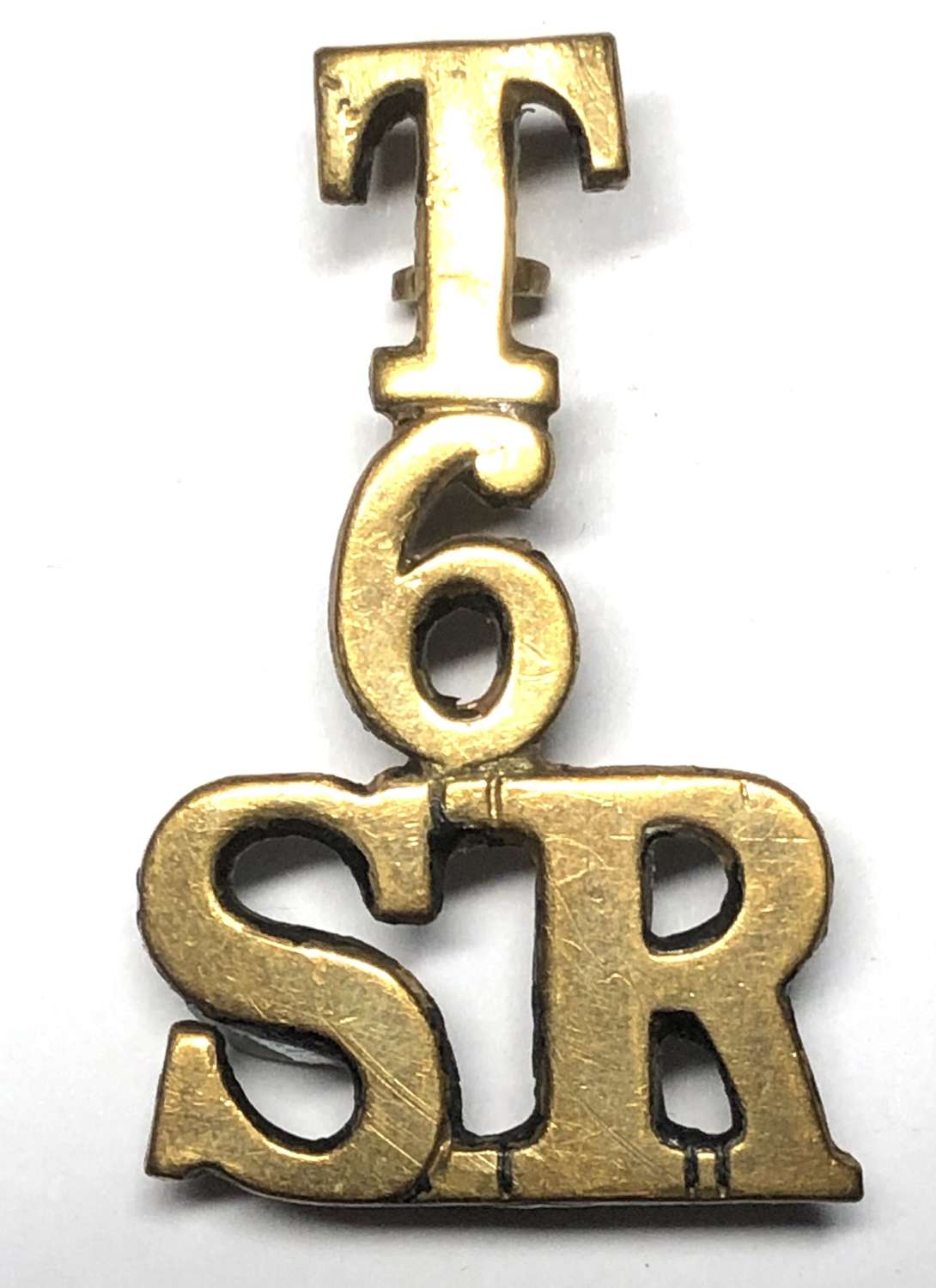 T / 6 / SR Cameronians (Scottish Rifles) shoulder title c1908-20