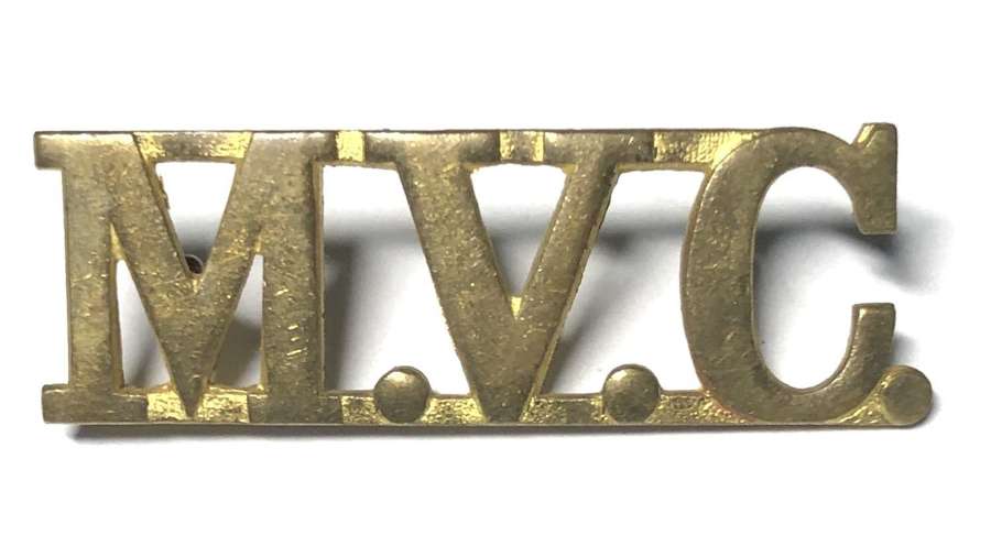 M.V.C. Malacca Volunteers Corps shoulder title c1922-42 by Gaunt
