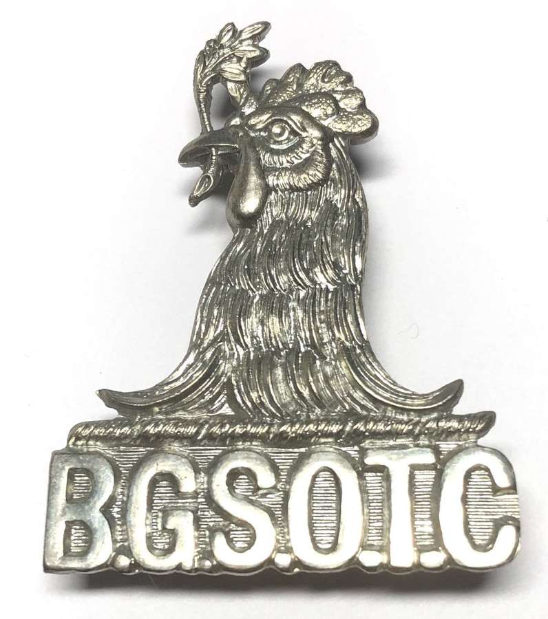 Bristol Grammar School OTC white metal cap badge
