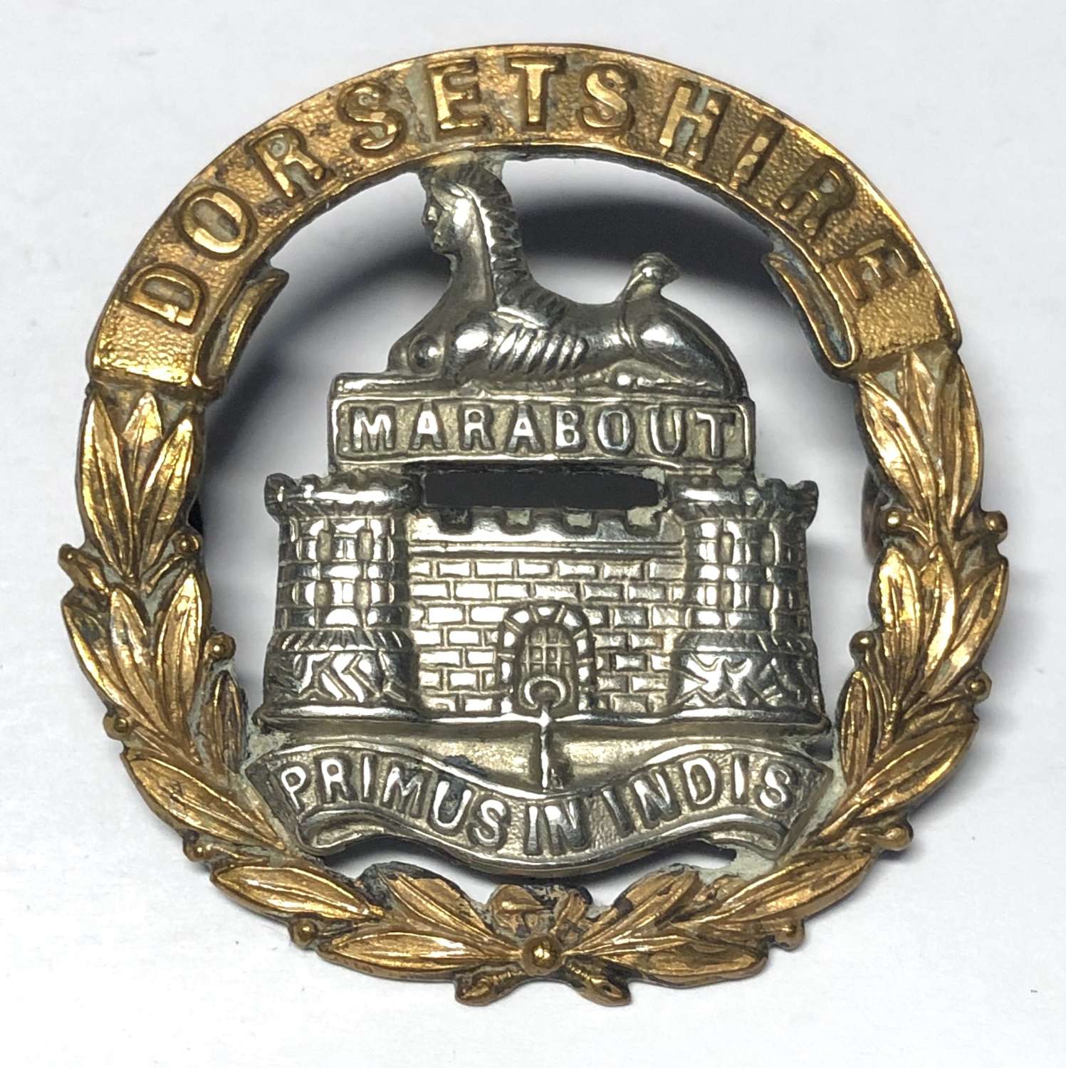 Dorsetshire Regiment Victorian cap badge c1896-1900