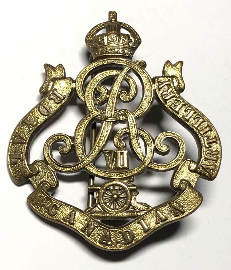 Royal Canadian Artillery helmet badge circa 1902-10 by JR Gaunt & Son