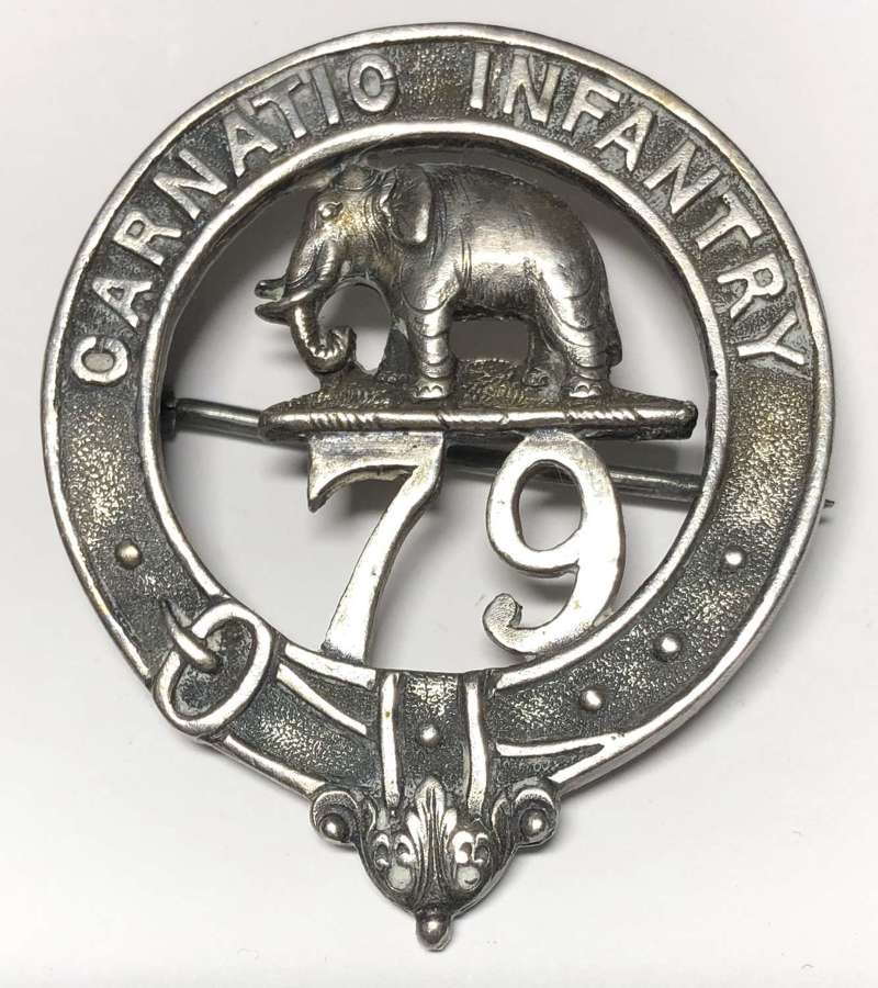 Indian Army. 79th Carnatic Infantry Edwardian Officers's pagri badge