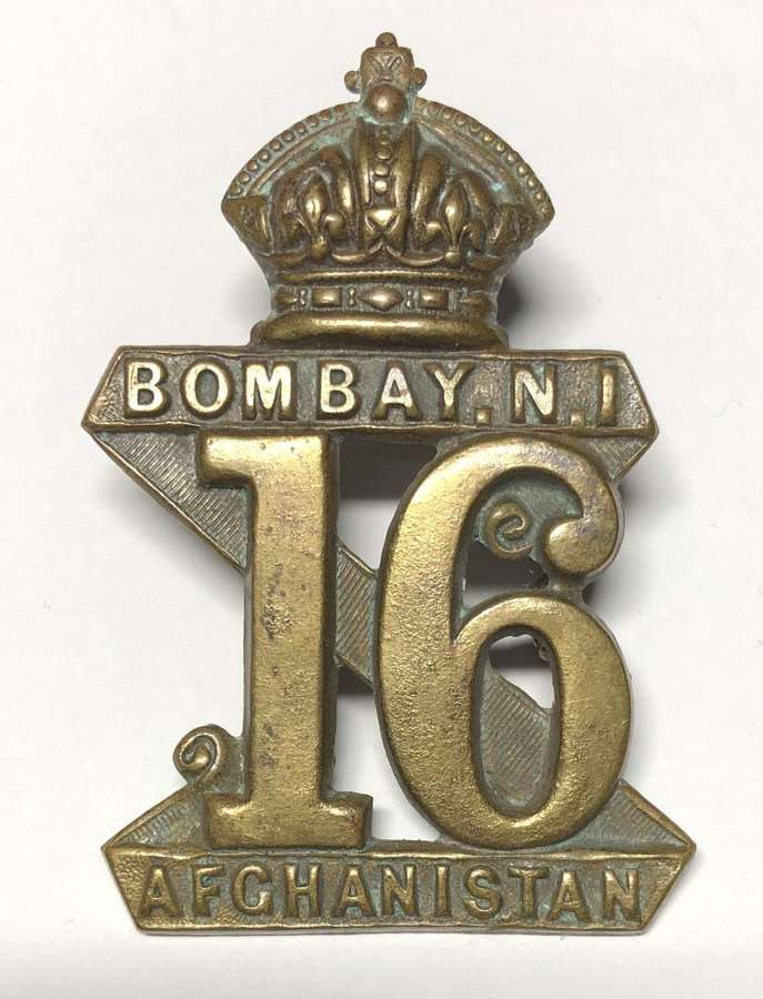 Indian Army. 16th Bombay Native Infantry Victorian helmet badge
