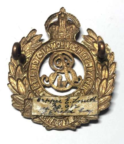 Royal Engineers attributed Edward VII cap badge circa 1901-10