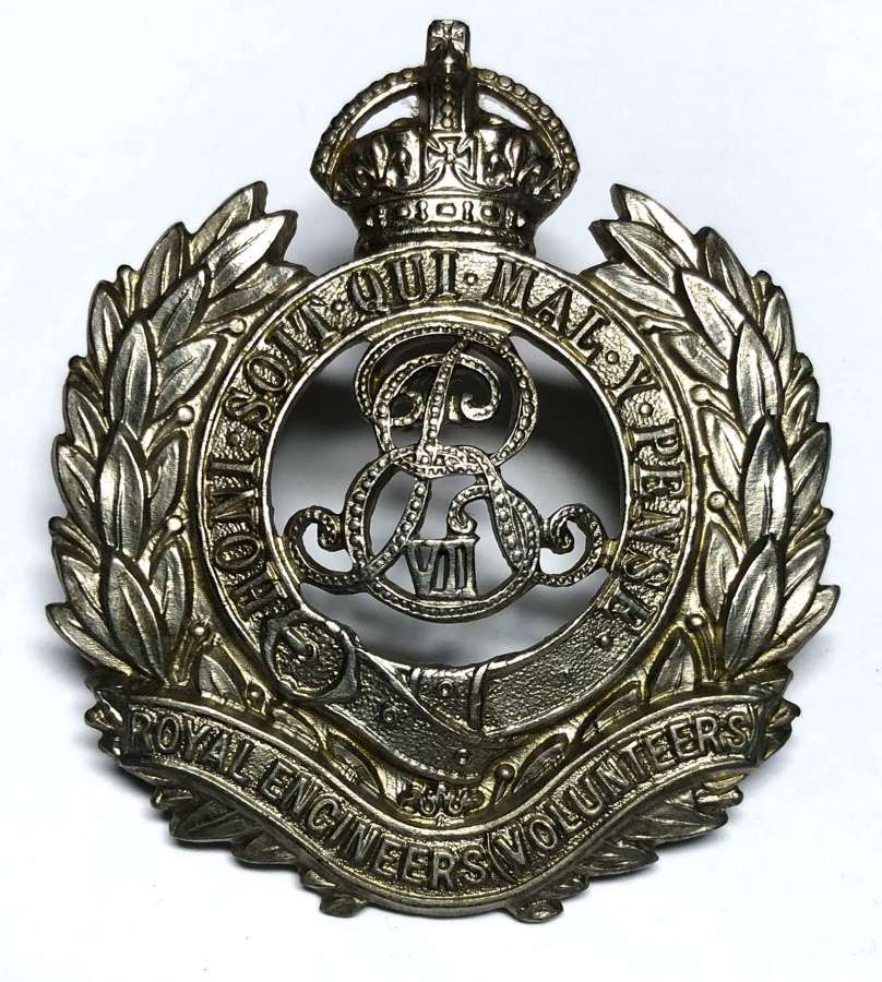 Royal Engineers Volunteers Edward VII cap badge circa 1901-08 only