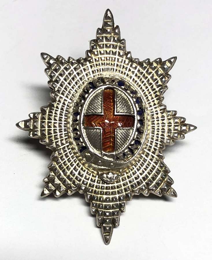 Coldstream Guards Officer's 1984 HM silver full size cap badge / star