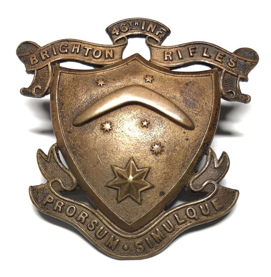 Australian 46th Infantry (Brighton Rifles) slouch hat badge c1912-18
