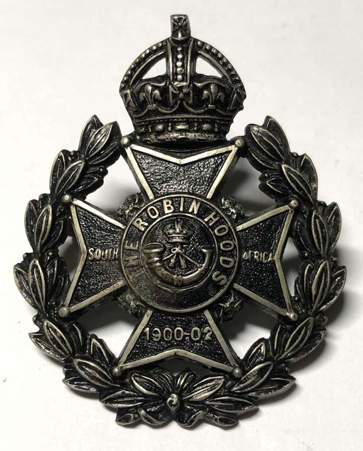 Robin Hood Officer's 1st pattern post 1908 cap badge