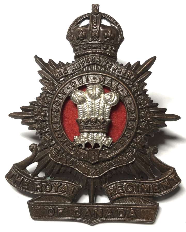 The Royal Regiment of Canada Officer cap badge circa 1933-52