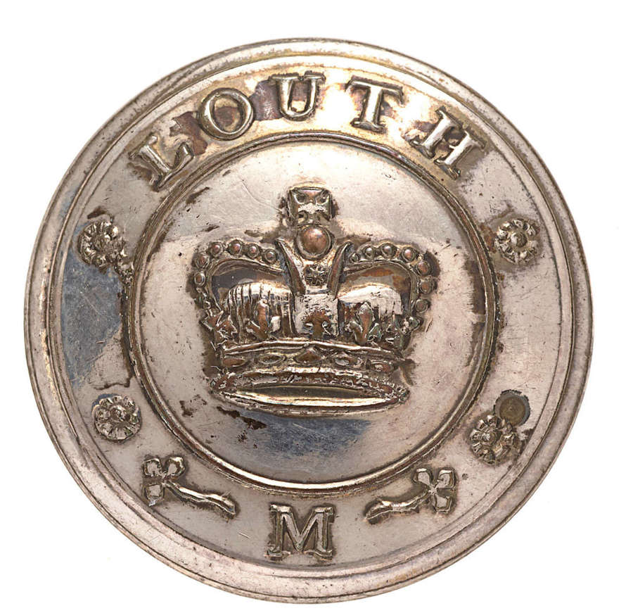 Louth Militia George III Irish Officer coatee button circa 1794-1816