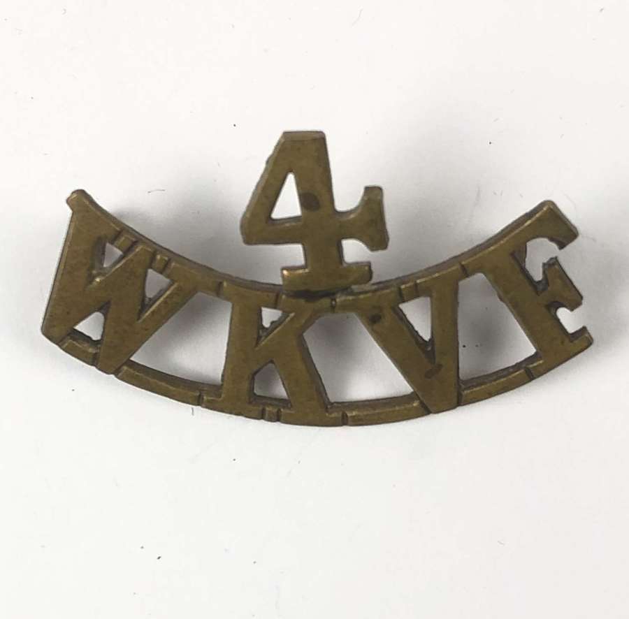 4 / WKVF West Kent Volunteer Fencibles WW1 VTC shoulder title