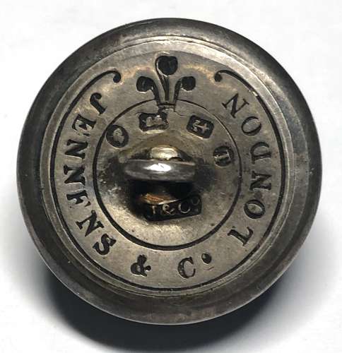 Staffordshire Rifle Volunteers 1868 HM silver button by Jennens