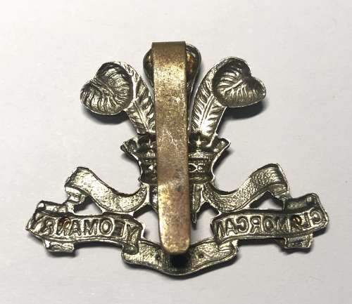 Glamorgan Yeomanry post 1908 Welsh cap badge