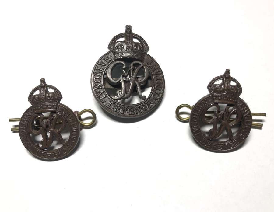 National Defence Company WW2 OSD cap & collars by J.R. Gaunt, London