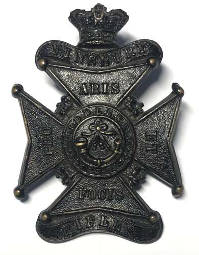Finsbury Rifles Victorian glengarry badge c. 1880-96.