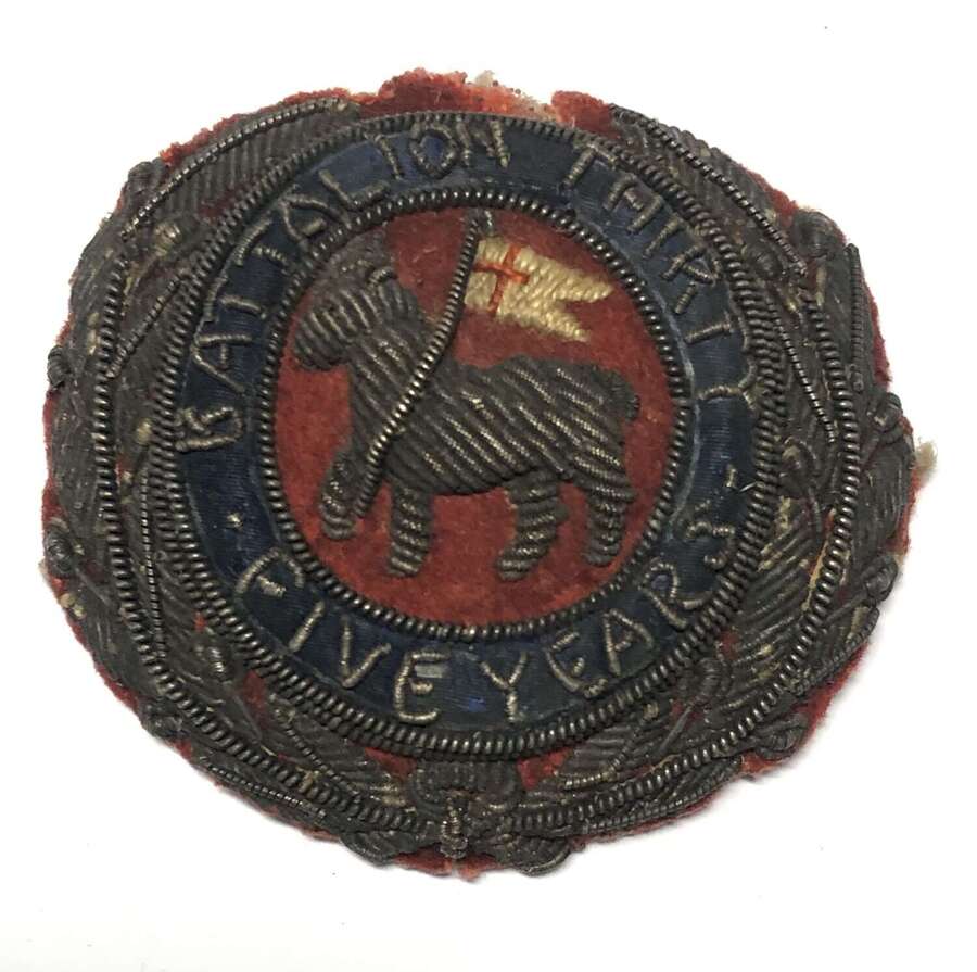 Queen's Royal West Surrey Regiment bullion sleeve badge.