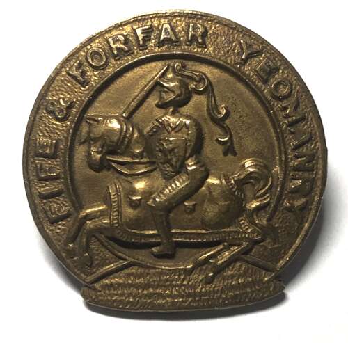Fife & Forfar Yeomanry 'disc' cap badge by Lambourne & Co, Birmingham