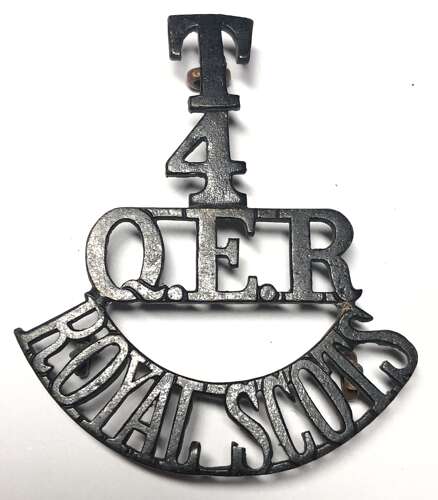 T / 4 / QER / ROYAL SCOTS Scottish shoulder title c.a 1908-21