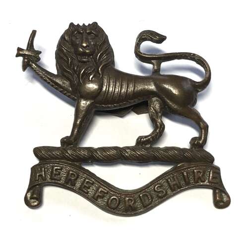 Herefordshire Regiment post 1915 OSD bronze cap badge