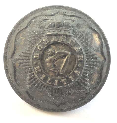 Monaghan Militia Irish Victorian Officer’s tunic button c 1856-81