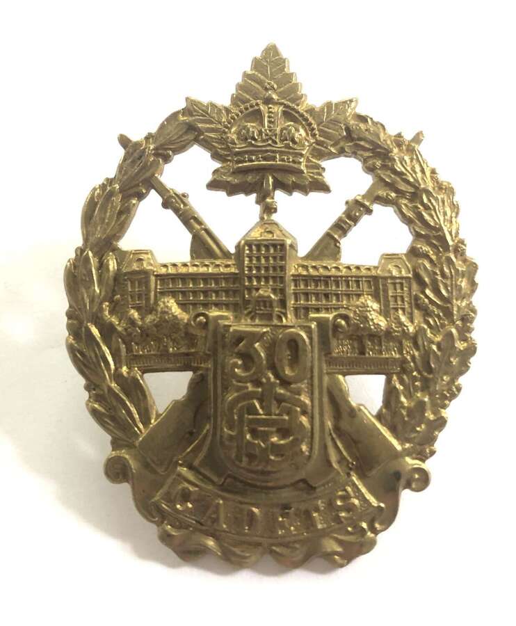 Canadian The Mount St. Louis Cadet Regiment No. 30 cap badge c. 1912