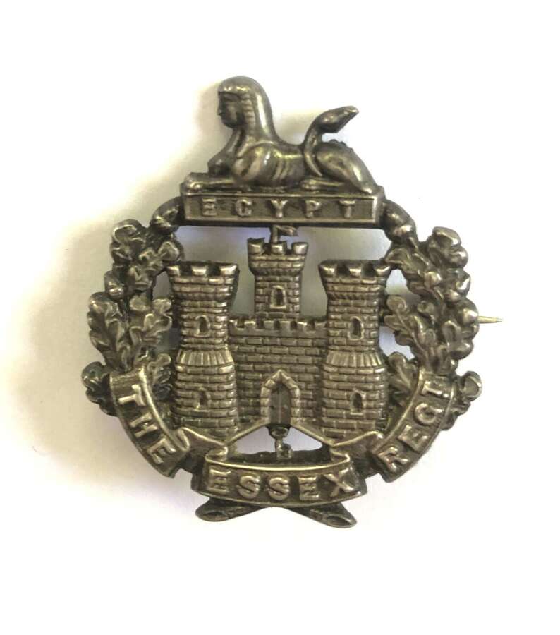Essex Regiment Victorian Officer&rsquo;s 1897 HM silver cap badge.