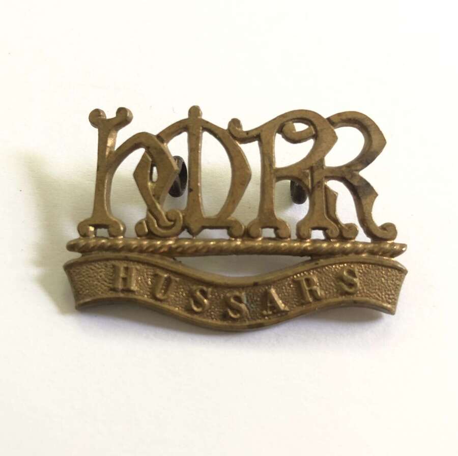 Her Majesty&rsquo;s Reserve Regiment of Hussars Boer War shoulder title c. 1900-01.