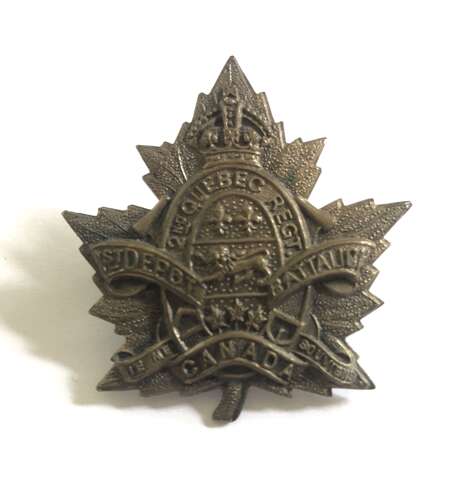 Canada. Canada. 2nd Quebec Regiment, 2nd Depot Bn. CEF WW1 cap badge
